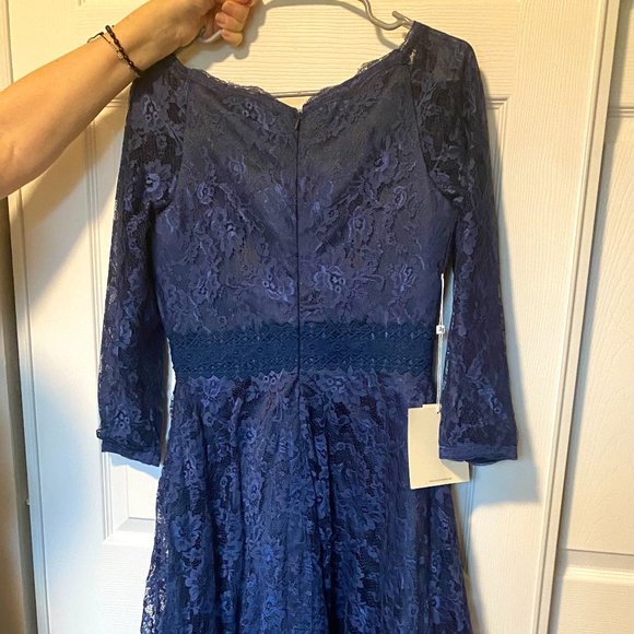 Brand New A-Line Mother of the Bride Dress Elegant V Neck Tea Length Lace - Picture 5 of 6